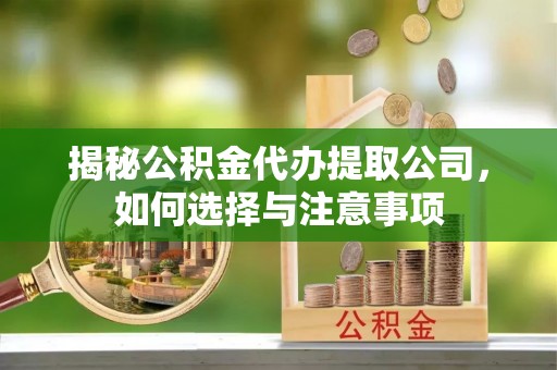 吴兴揭秘公积金代办提取公司，如何选择与注意事项