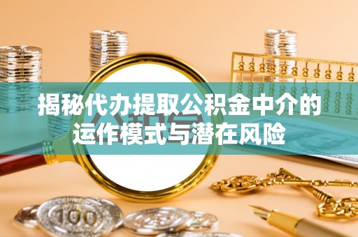吴兴揭秘代办提取公积金中介的运作模式与潜在风险